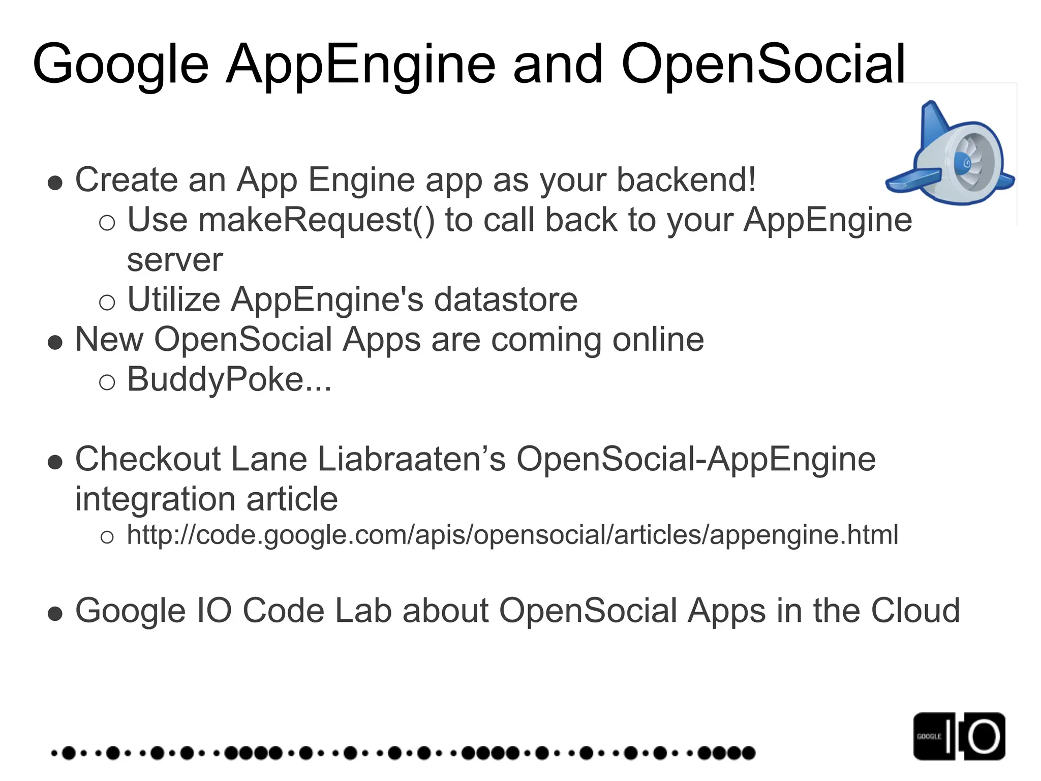 Google IO 2008 - Opensocial, a Standard for the Social Web
