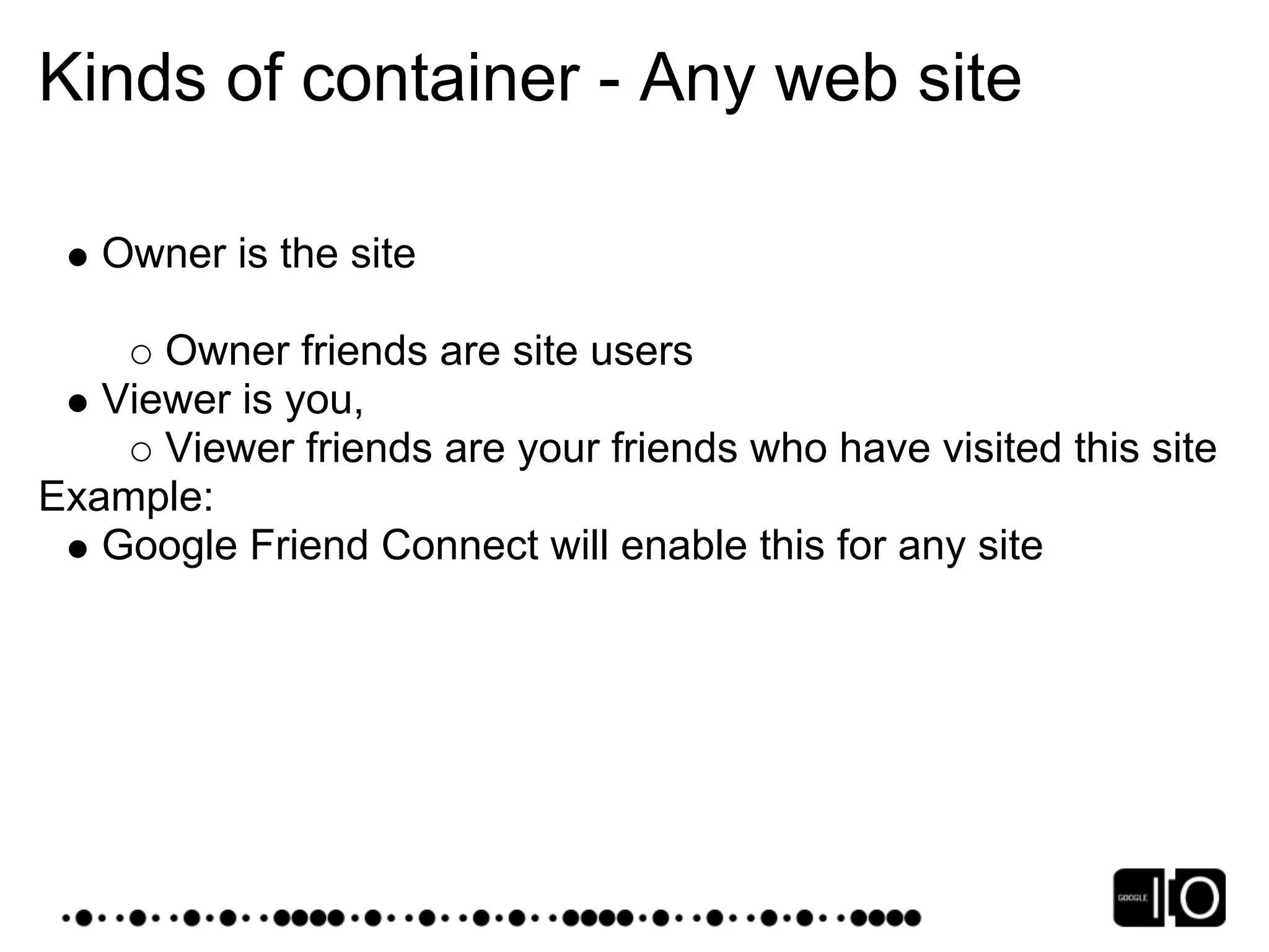 Google IO 2008 - Opensocial, a Standard for the Social Web