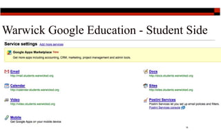 Warwick Google Education - Student Side




                                  16
 
