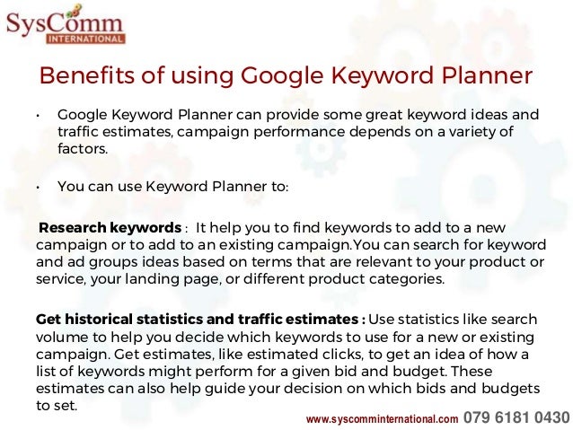 Google Keyword Planner Tool