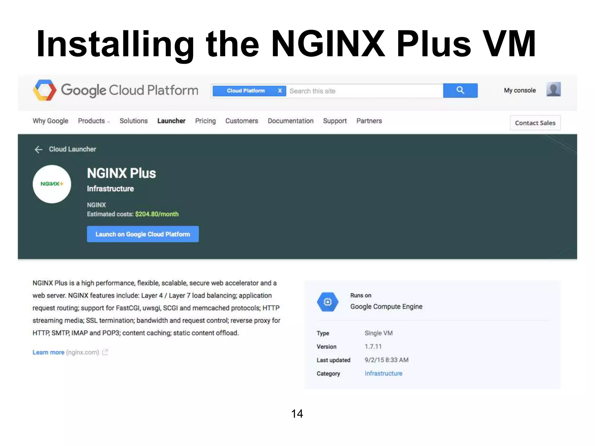 Installing the NGINX Plus VM 14 