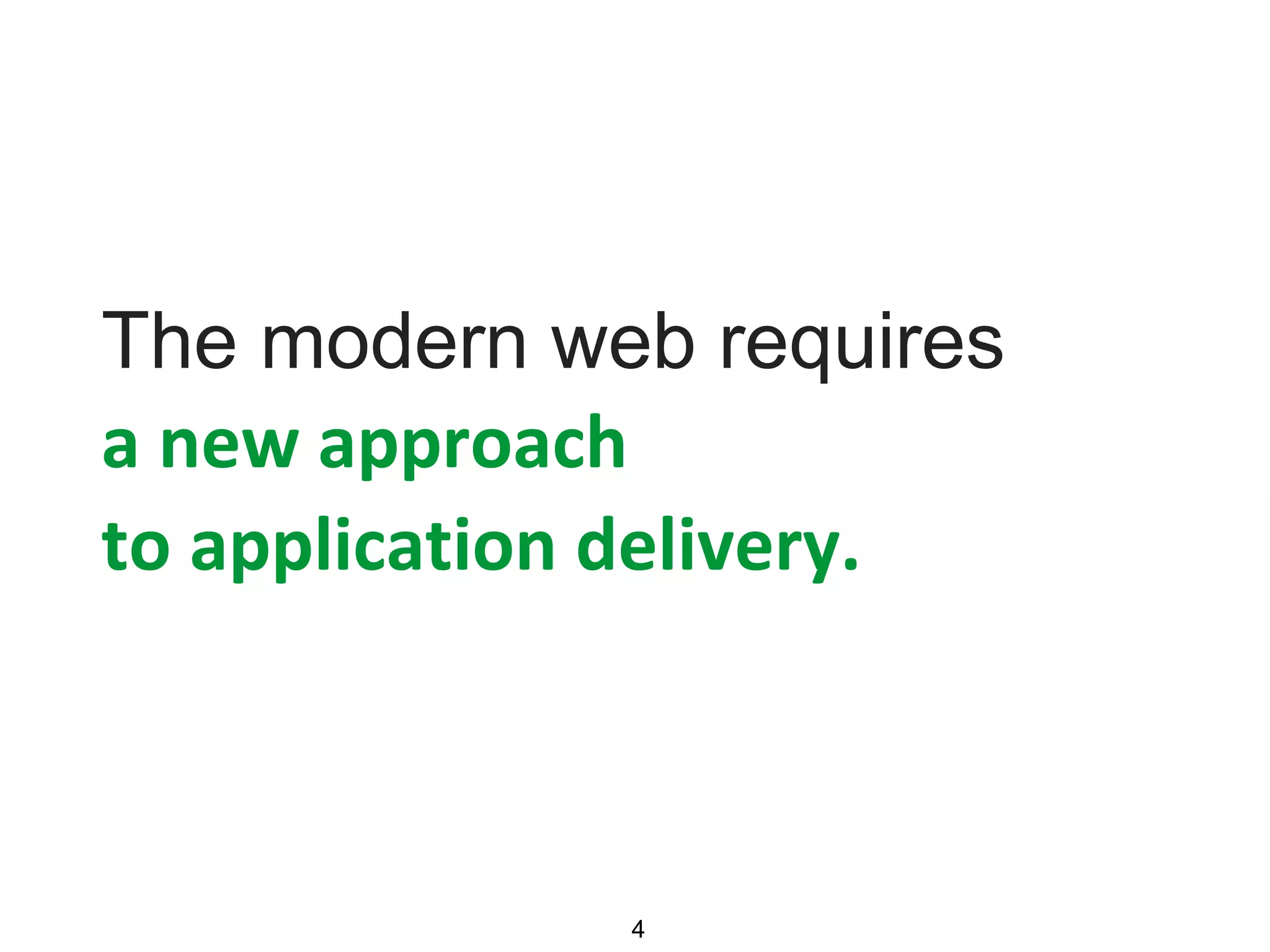 The modern web requires a new approach to application delivery. 4 