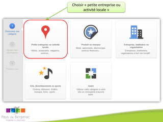Choisir « petite entreprise ou
activité locale »

 