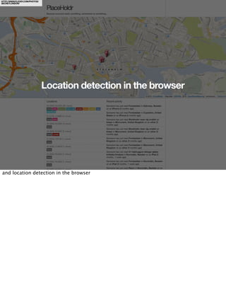 HTTP://WWW.FLICKR.COM/PHOTOS/
SECRETLONDON/




                                Location detection in the browser




and location detection in the browser
 