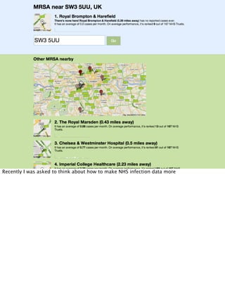 Recently I was asked to think about how to make NHS infection data more
 