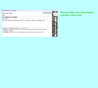 Give it a title and a description and then click save.