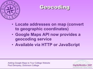 how to get google maps javascript, geocoding and... Google maps | PPT