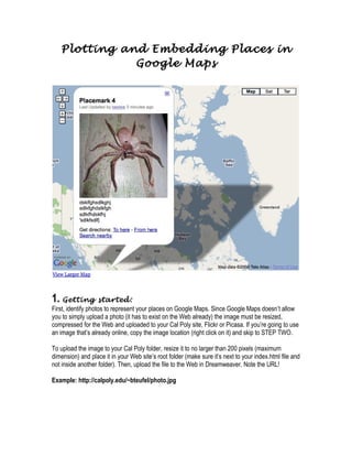 Creating a Google Map with photos, text, links