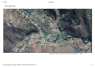 17/4/2021 Google Maps
https://www.google.com/maps/@-11.3503897,-75.6562792,1764m/data=!3m1!1e3 1/2
Imágenes © 2021 CNES / Airbus, Maxar Technologies, Datos del mapa © 2021 200 m
 
