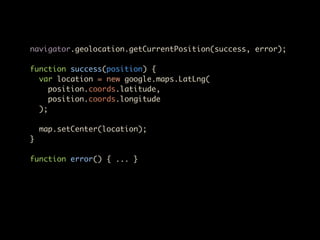 navigator.geolocation.getCurrentPosition(success, error);

function success(position) {
  var location = new google.maps.LatLng(
     position.coords.latitude,
     position.coords.longitude
  );

    map.setCenter(location);
}

function error() { ... }
 