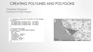 CREATING POLYLINES AND POLYGONS
Creating Polygons

Creating a Simple Polygon

 
