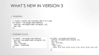 WHAT’S NEW IN VERSION 3
•

Markers

•

Marker Icons

 