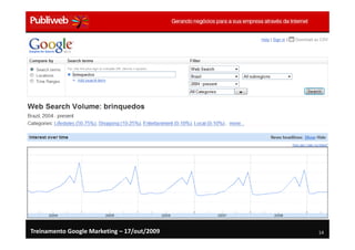 Treinamento Google Marketing – 17/out/2009   14
 