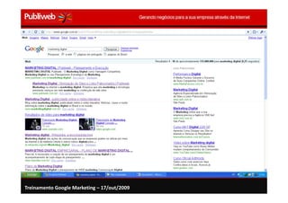 Treinamento Google Marketing – 17/out/2009
 