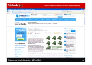 Treinamento Google Marketing – 17/out/2009   184
 