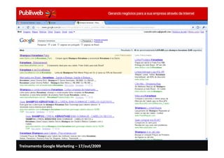 Treinamento Google Marketing – 17/out/2009
 