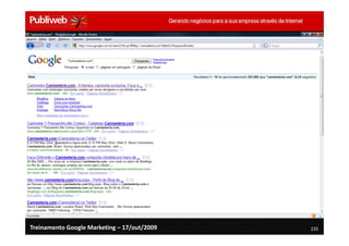 Treinamento Google Marketing – 17/out/2009   235
 