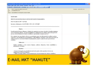 E-MAIL MKT “MAMUTE”
Treinamento Google Marketing – 17/out/2009   251
 