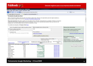 Treinamento Google Marketing – 17/out/2009   26
 