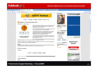 Treinamento Google Marketing – 17/out/2009   267
 