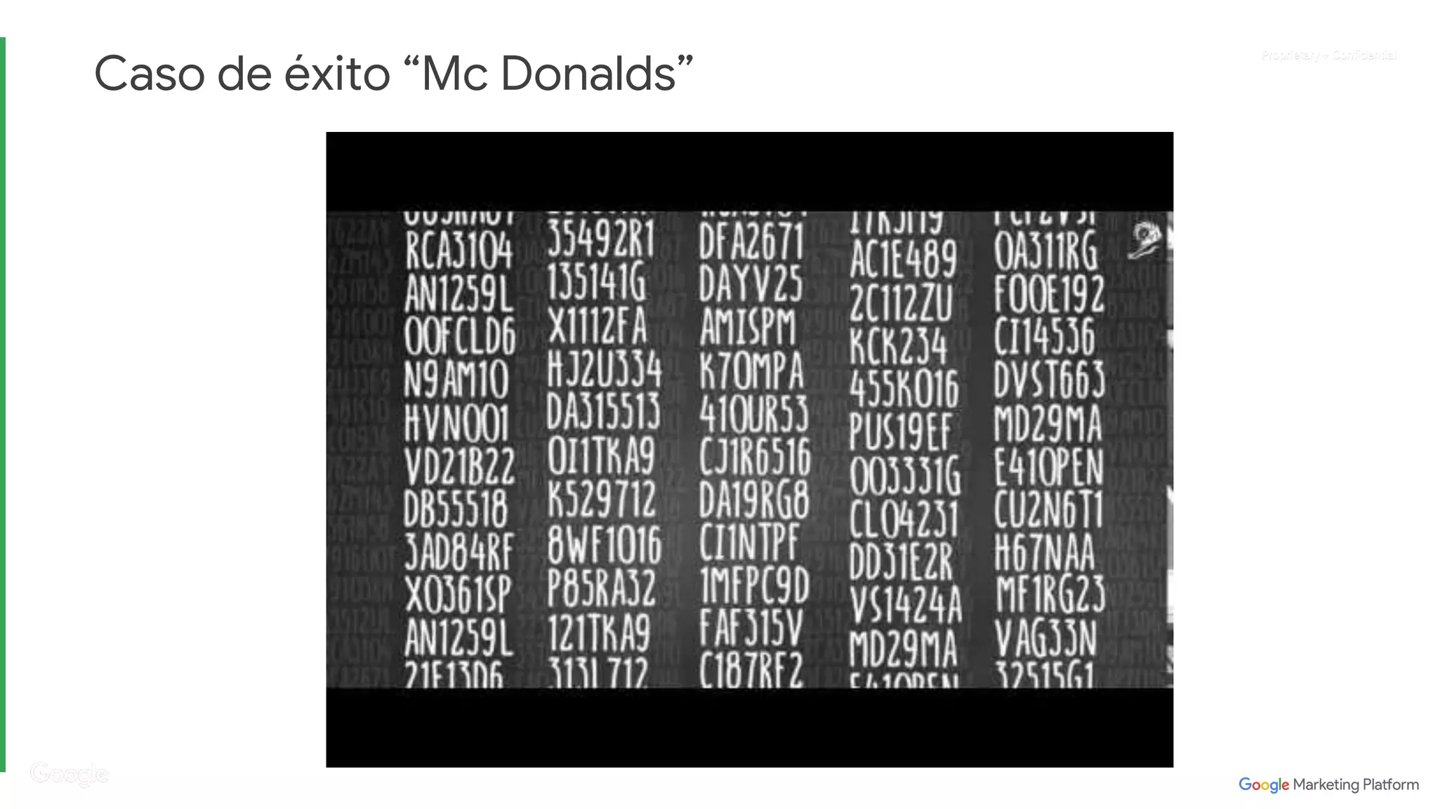 Proprietary + ConfidentialProprietary + ConfidentialProprietary + Confidential
Analytics 360 Suite and DoubleClick
Proprietary + Confidential
Caso de éxito “Mc Donalds”
 