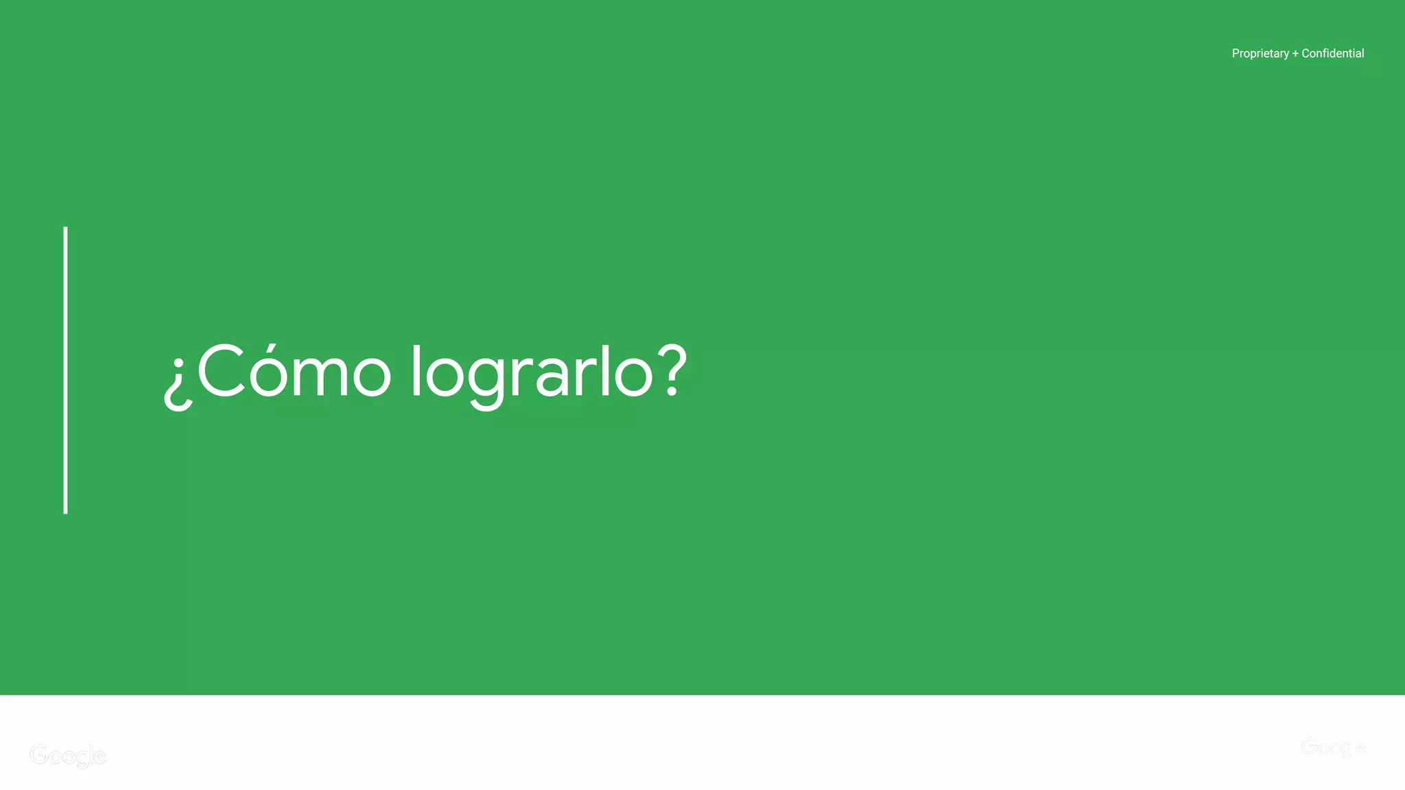 Proprietary + ConfidentialProprietary + Confidential
Analytics 360 Suite and DoubleClick
Proprietary + Confidential
¿Cómo lograrlo?
 