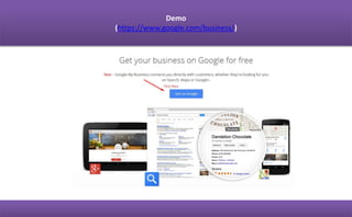 The Importance of the Introduction
Create a keyword-rich, well targeted description. Use as much of the space as you can.
Provide a human readable description that targets words potential customers would use to search for your
business type.
 