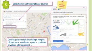 Validation de votre compte par courrier
1 à 2
semaines
d’attente
5
Cochez puis une fois les champs remplis
cliquez sur « continuer » puis « continuer
et valider ultérieurement »
 