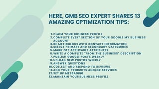 Google my business optimisation tips | PPT