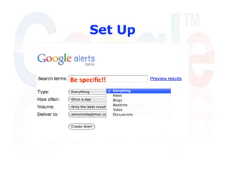 Set Up


Be speciﬁc!! 
 