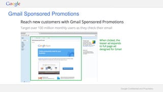 Google Confidential and Proprietary
Gmail Sponsored Promotions
 