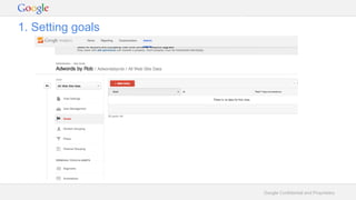 Google Confidential and Proprietary
1. Setting goals
 