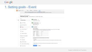 Google Confidential and Proprietary
1. Setting goals - Event
 