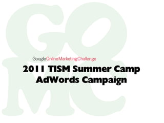 2011 TISM Summer Camp
  AdWords Campaign
 