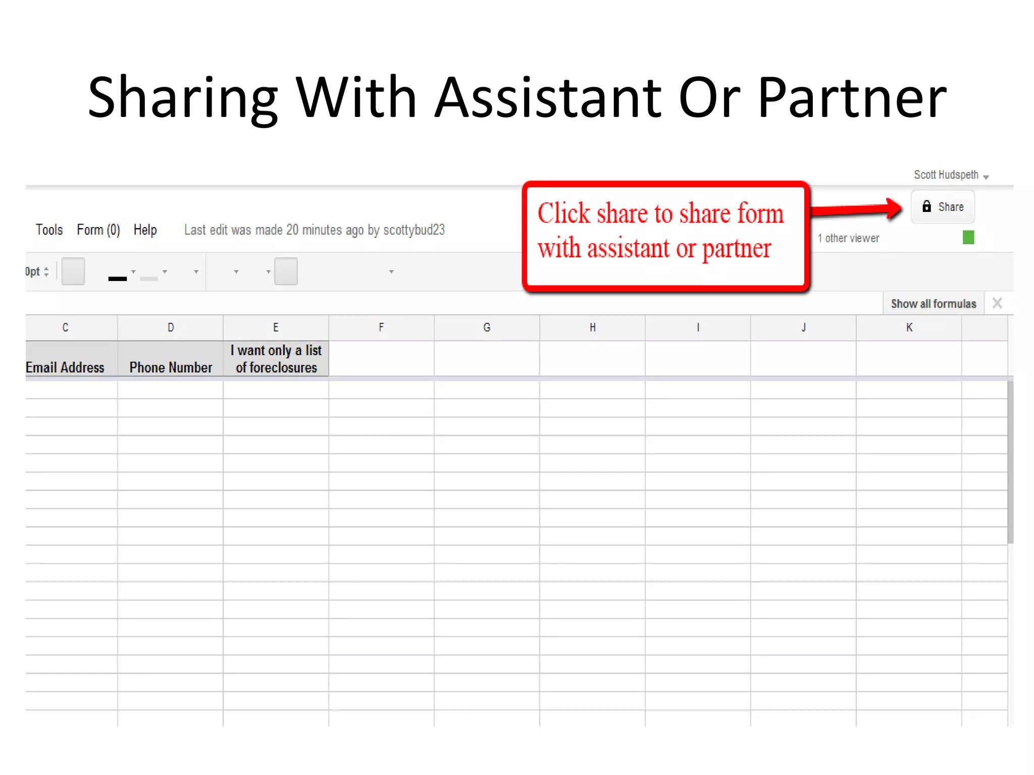 Sharing With Assistant Or Partner
 