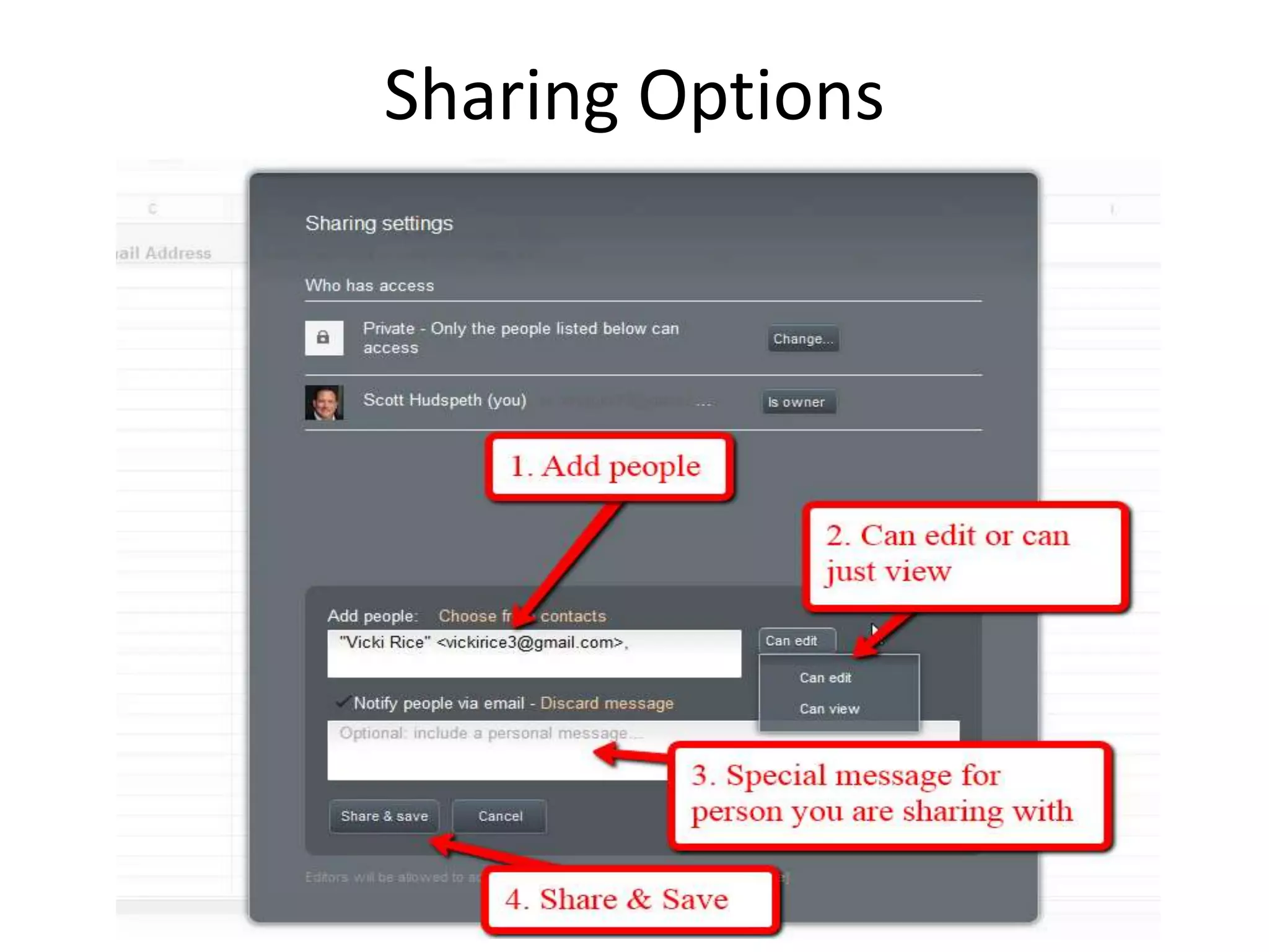 Sharing Options
 