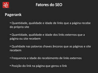 Presença das palavras chave nos cabeçalhos (h1, h2, etc)