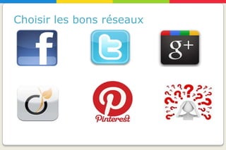 Choisir les bons réseaux
 
