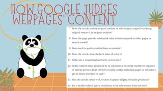 HOW GOOGLE JUDGES
WEBPAGES' CONTENT
 