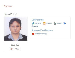 Liton Kobir - Google partner profile