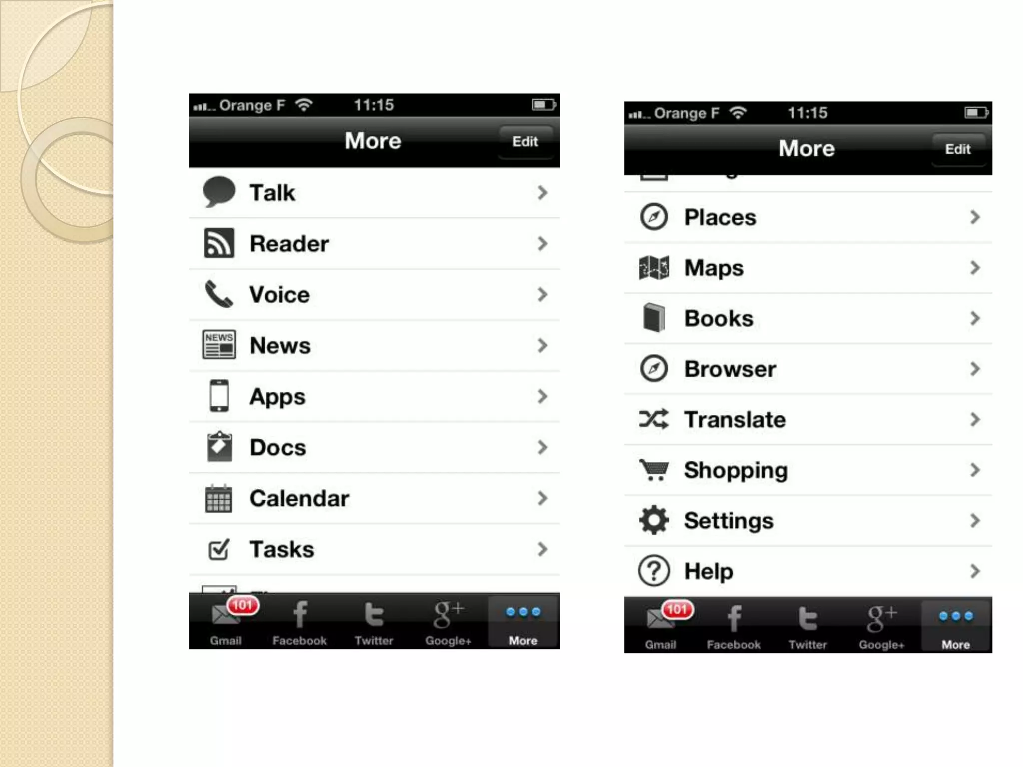 Google  phone aplication OMR
