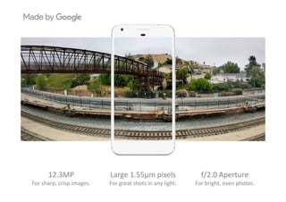 12.3MP
For sharp, crisp images.
Large 1.55μm pixels
For great shots in any light.
f/2.0 Aperture
For bright, even photos.
 