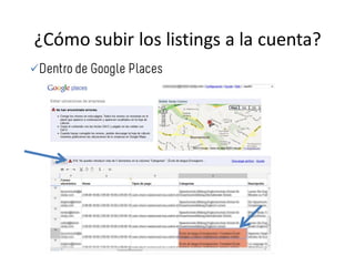 ¿Cómo subir los listings a la cuenta?

 