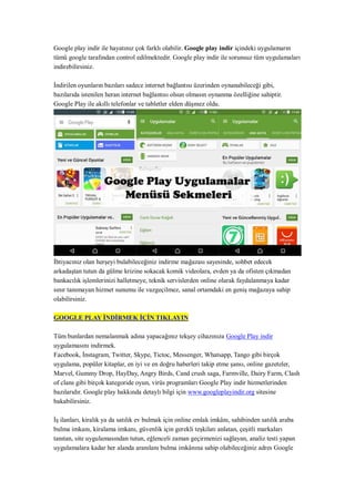 Google play indir ve hayatın değişsin | PDF