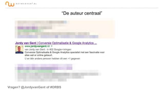 “De auteur centraal”

Vragen? @JordyvanGent of #ORBS

 