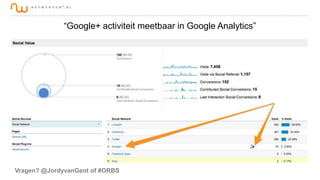 “Google+ activiteit meetbaar in Google Analytics”

Vragen? @JordyvanGent of #ORBS

 