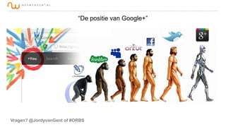 “De positie van Google+”

Vragen? @JordyvanGent of #ORBS

 