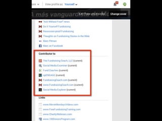 Authorship
1. To your each blog post add the
?rel=―author‖
–This could be with your name or in the
bio box
2. Add that link to the―Contributor To‖
section on your Google+ profile
 