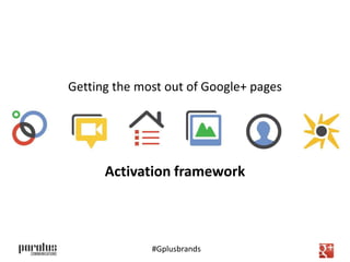 Getting the most out of Google+ pages




      Activation framework



      The good, the bad and the ugly
              #Gplusbrands
 