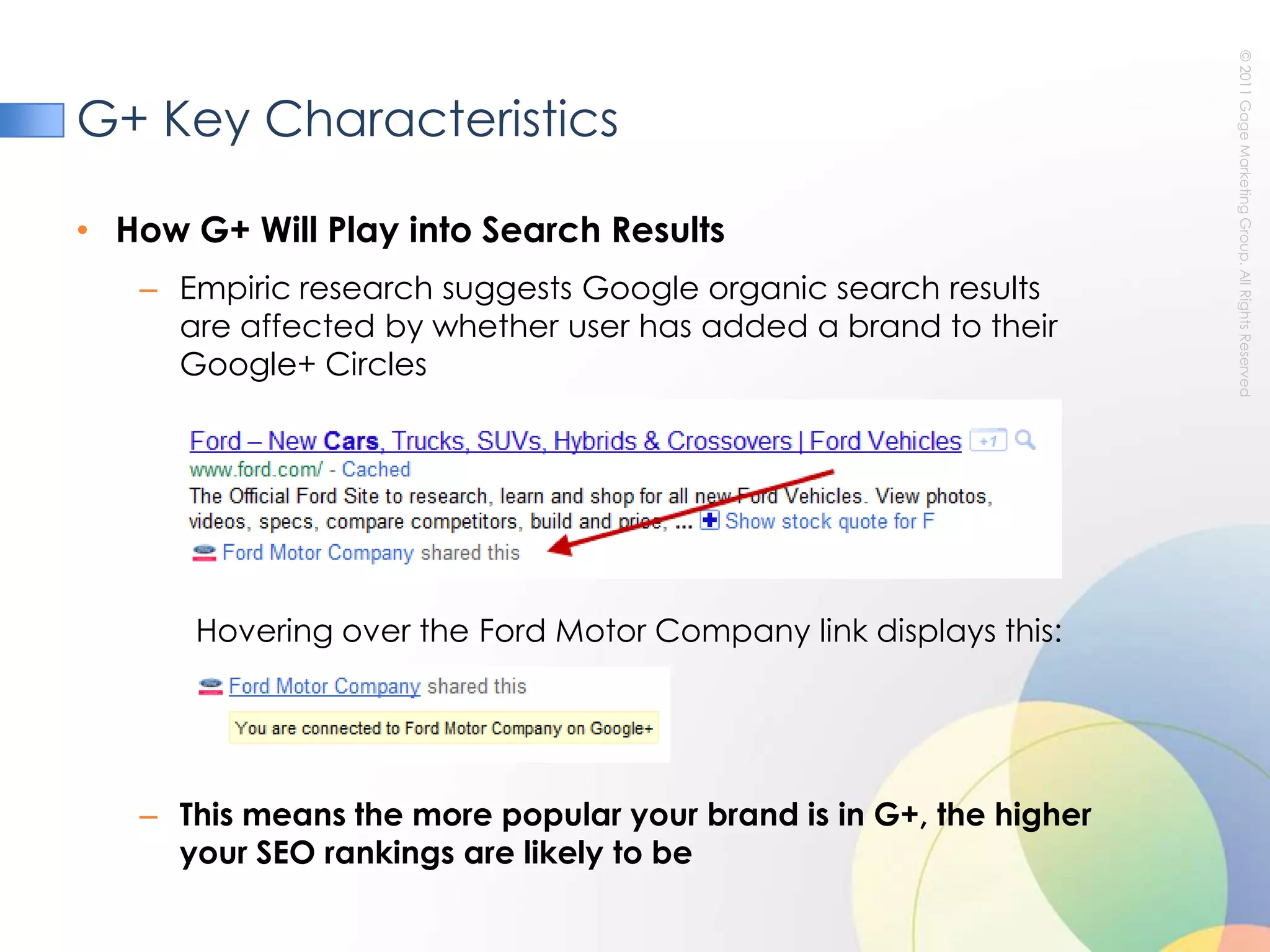 The “       ”Will appear to you, your social network, and to general public in Google’s search results